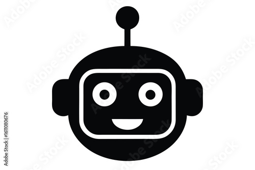 chatbot face vector icon