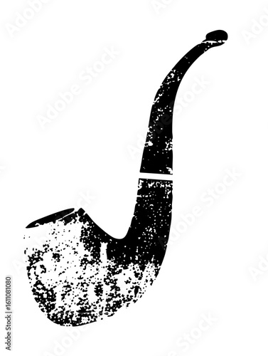 Vector Vintage smoking pipe with textured effect.