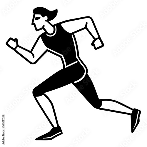 Stylized athlete running in a sprint