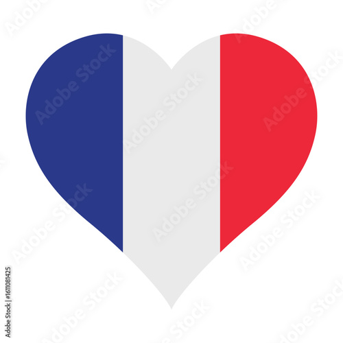 France flag heart shaped icon digital vector illustration. National flag of France. Love flag icon. Free Download France flag heart shaped icon digital vector illustration. National flag of France. Love flag icon. - GFXLoad