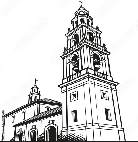 The ancient Church of the Holy Sepulchre, a landmark of religion and architecture, stands alongside the Holy Trinity Church in Vilnius, showcasing old European cathedral design under a vast sky