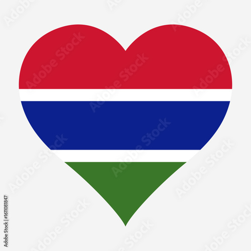Gambia flag heart shaped icon digital vector illustration. National flag of Gambia. Love flag icon. Free Download Gambia flag heart shaped icon digital vector illustration. National flag of Gambia. Love flag icon. - GFXLoad