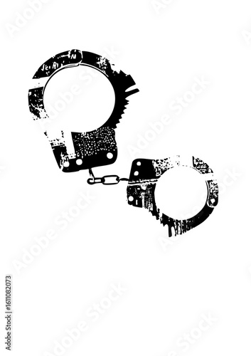 Vector Black Handcuffs with Chain