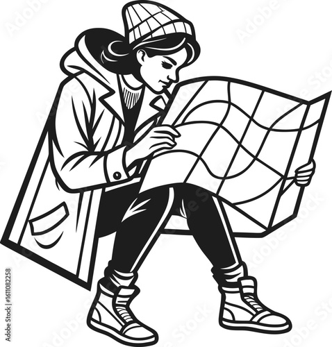Here's one sentence describing the image:

Man in a suit with a bag, cartoon warrior with a gun, and sportswoman vector illustration