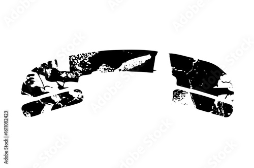 Vector Abstract leaping feline with dynamic brushstrokes.