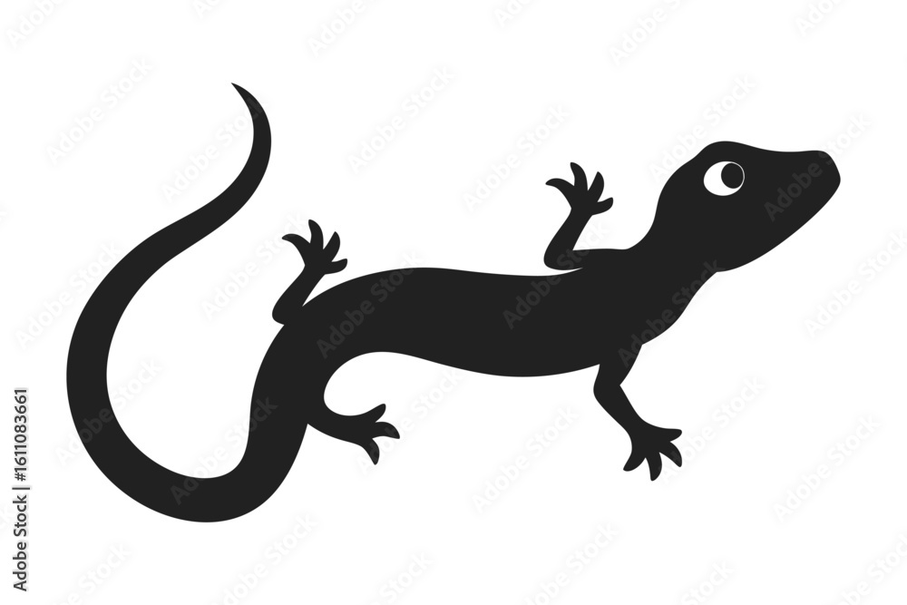Naklejka premium silhouette of a lizard