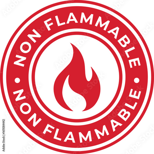 Non-Flammable Badge Design Template Illustration