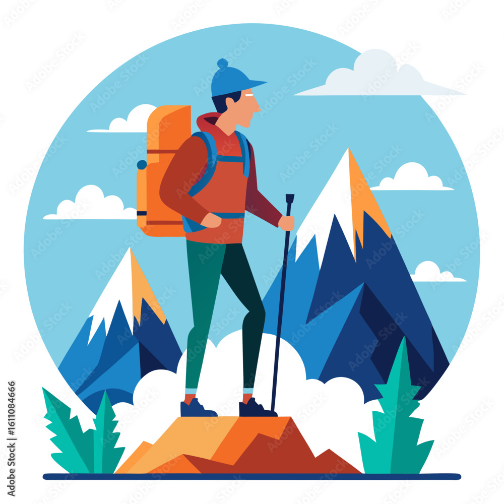 Fototapeta premium man with backpack