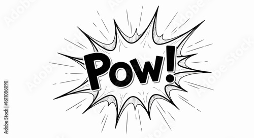 Dynamic 'Pow!' Comic Explosion A Bold Visual Impact for Creative Projects