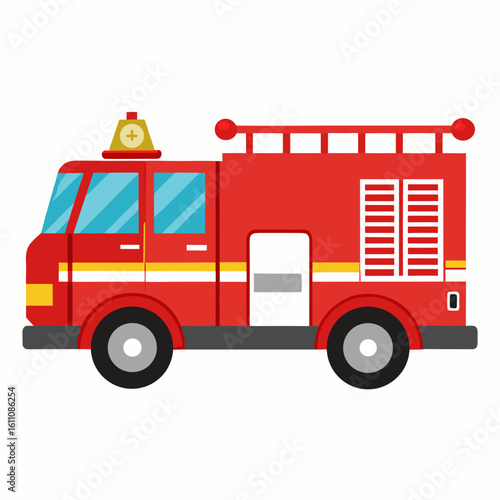 fire truck isolated on white