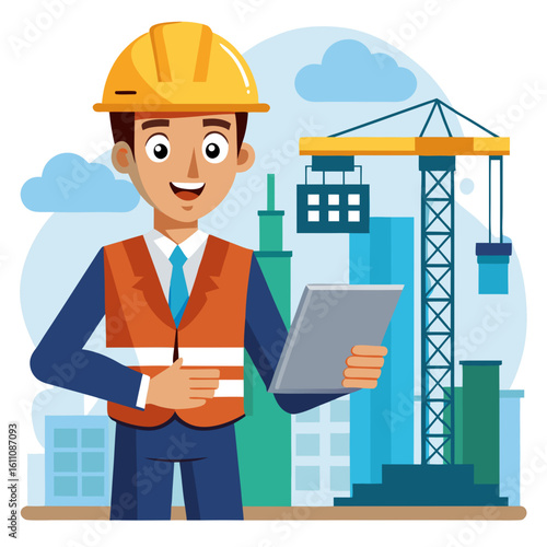 architect with blueprint