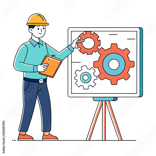 engineer with a laptop