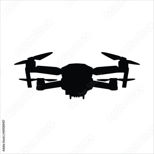 Drone Silhouette Vector Isolated Background