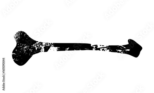 Vector Black silhouette of a fractured bone .