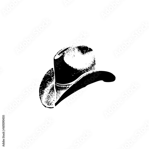 Vector Vintage cowboy hat with a textured style.