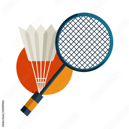 badminton racket and shuttlecock