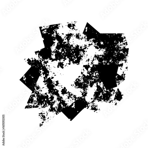 Vector Abstract jagged starburst shape with distressed texture.