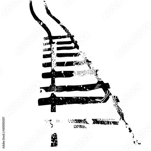 Vector Abstract black of a chair with extended backrest.