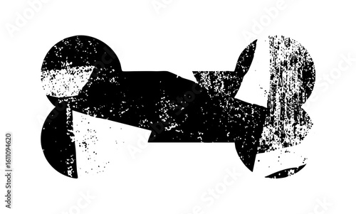 Vector Abstract black shapes create a dynamic reclining form.