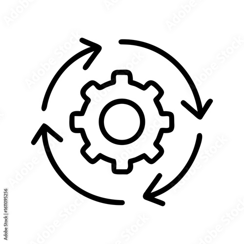 Code deployment process icon representing software integration and continuous delivery