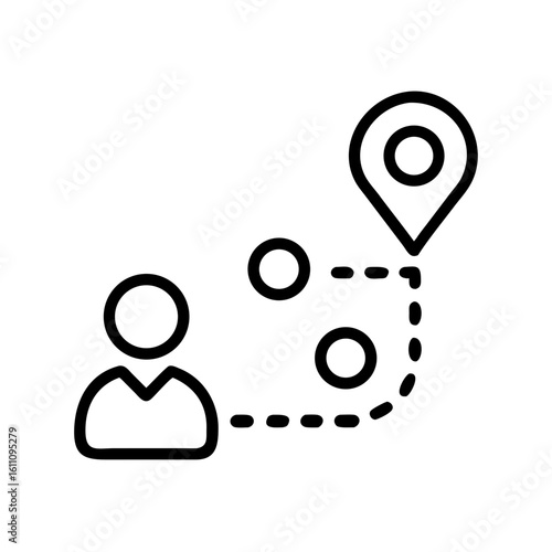 Customer journey path icon illustrating consumer experience and interaction points