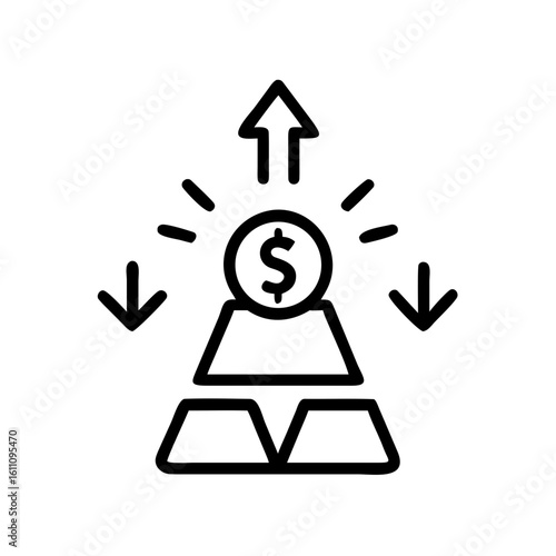 Passive income symbol icon representing financial growth and investment opportunities