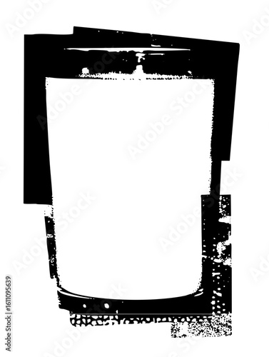 Vector Abstract frame surrounds a blank space featuring distressed edges.