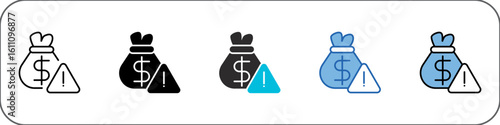 Budget Deficit Icon Pack Multistyle Illustration