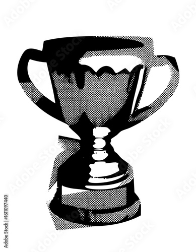 Vector Elegant trophy with halftone