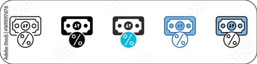 Inflation Rate Icon Pack Multistyle Illustration