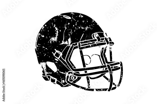Vector Detailed black vector of a football helmet.