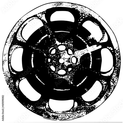 Vector Detailed automotive wheel with a dynamic spoke .