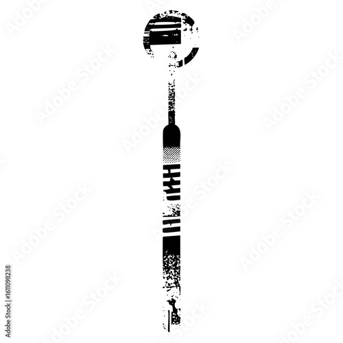 Vector Stylized lacrosse stick with textured details.