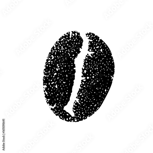 Vector Detailed black coffee bean with split .