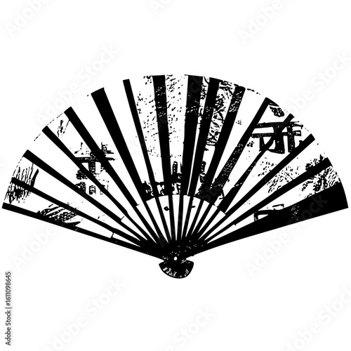 Vector Elegant fan with abstract elements.