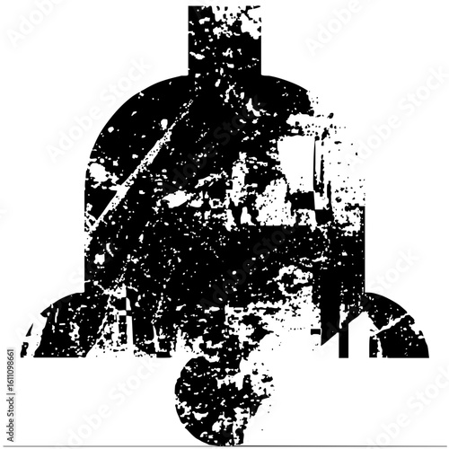 Vector Silhouette of a robotic figure with a blaster evoking a futuristic bounty hunter aesthetic.