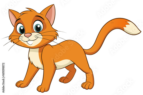 Colorful Cartoon Cat Vector Illustration | Cute and Playful Pet Cat Clipart for Kids and Creative Projects