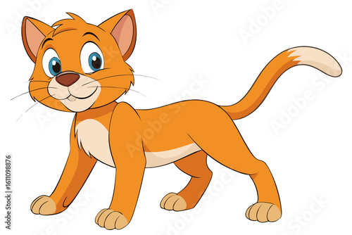 Colorful Cartoon Cat Vector Illustration | Cute and Playful Pet Cat Clipart for Kids and Creative Projects