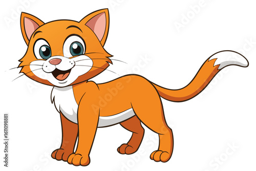 Colorful Cartoon Cat Vector Illustration | Cute and Playful Pet Cat Clipart for Kids and Creative Projects