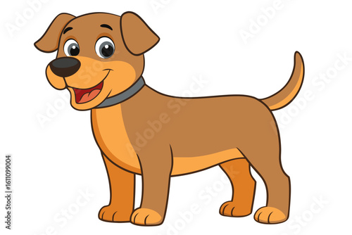Colorful Cartoon Dog Vector Illustration | Cute and Playful Pet Animal for Kids and Design Projects