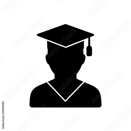 Graduate student icon symbolizing academic achievement – filled