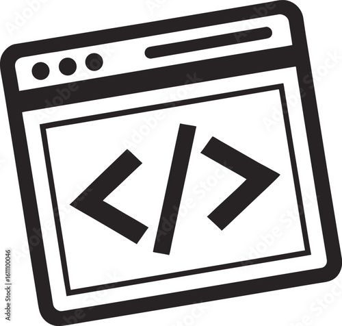 Modern flat vector icon Code window (web development)