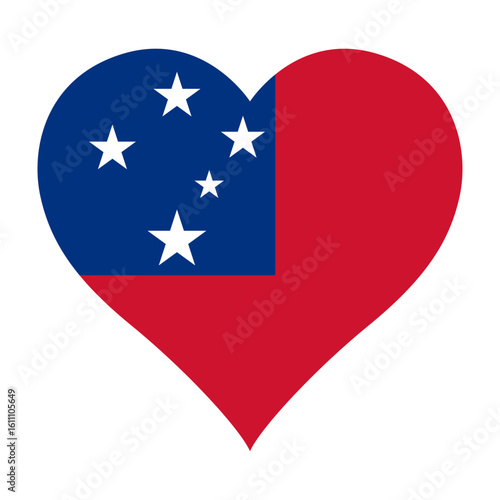 Free Download Samoa heart shaped flag icon digital vector illustration. National flag of Samoa. Love flag icon. - GFXLoad