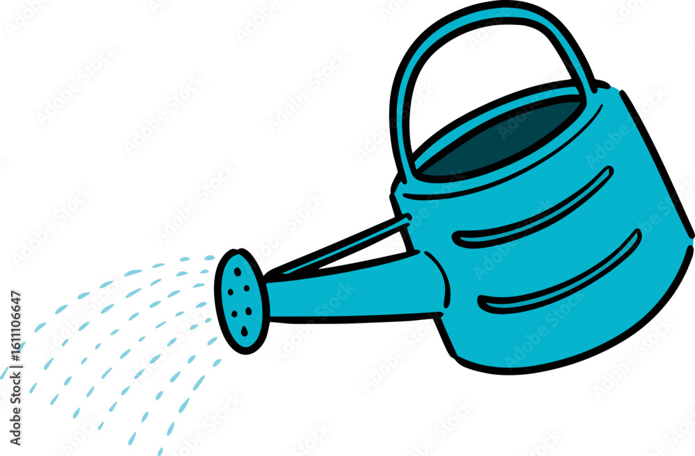 Naklejka premium Illustration of watering can 