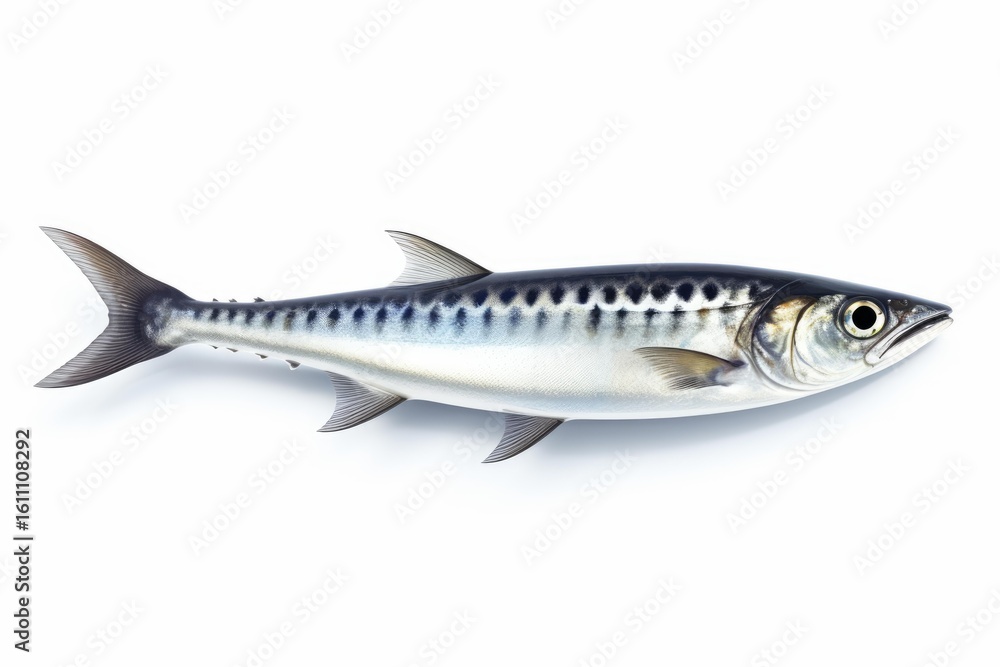 Naklejka premium Realistic depiction of a mackerel fish with detailed scales and fins