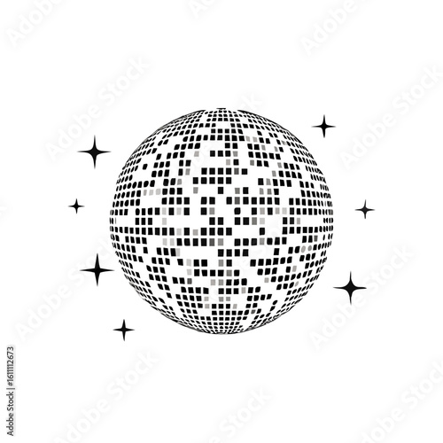 disco ball icon vector Illustration