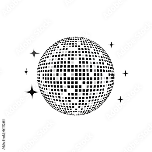 disco ball icon vector Illustration