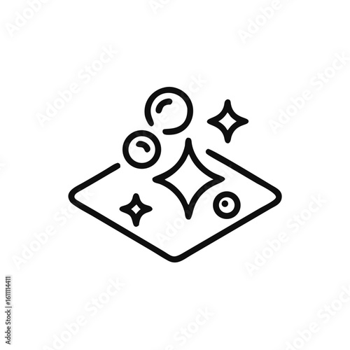 clean surface icon in thin line style, easy cleaning symbol on white background, vector illustration