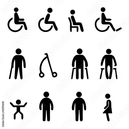 set of accessibility icons vector Illustration on white background