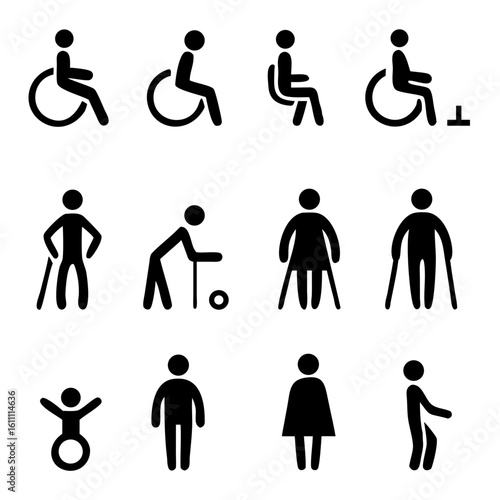set of accessibility icons vector Illustration on white background